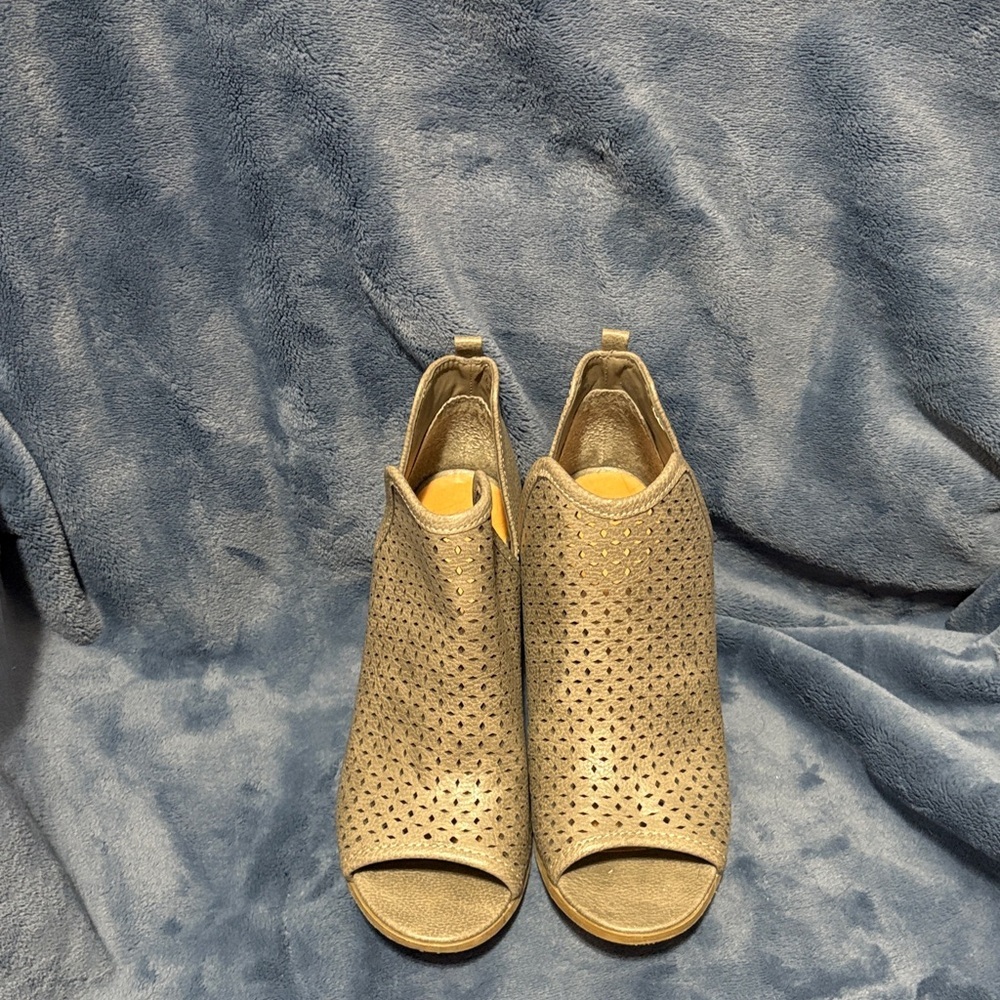 George Beige Perforated Ankle Booties